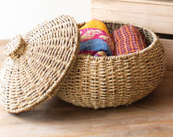 Woven Vine Basket with Lid