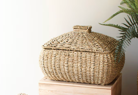 Woven Vine Basket with Lid