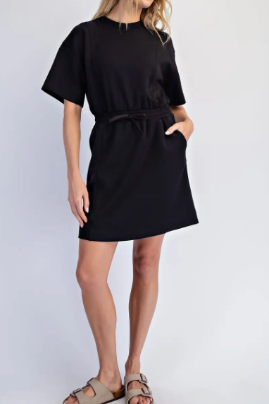 Modal Scuba Luxe Short Sleeve Mini Dress