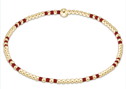 GAME HOPE JOY PATTERN 2MM BEAD BRACELET- CRIMSON BGDHOPJOYP2CRM