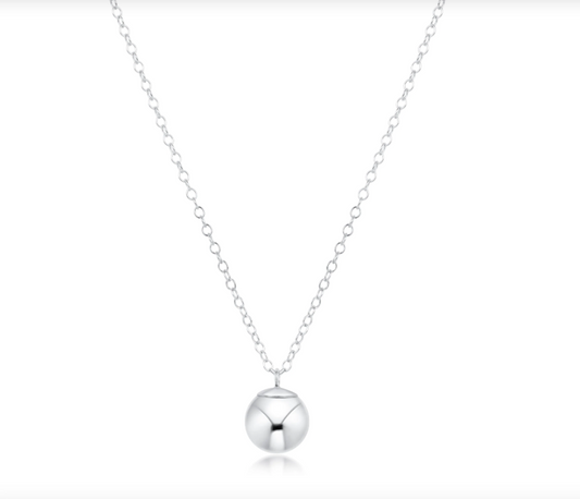 16" Necklace Sterling- Classic Sterling 10mm Charm N16SSCLSS10