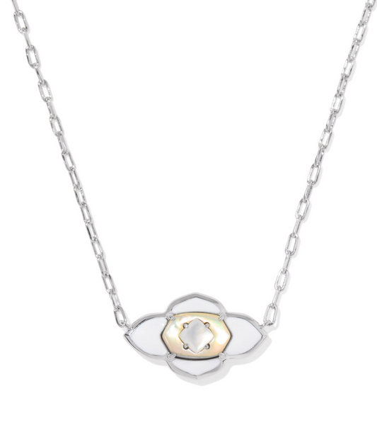 Abbie Medallion Necklace Silver