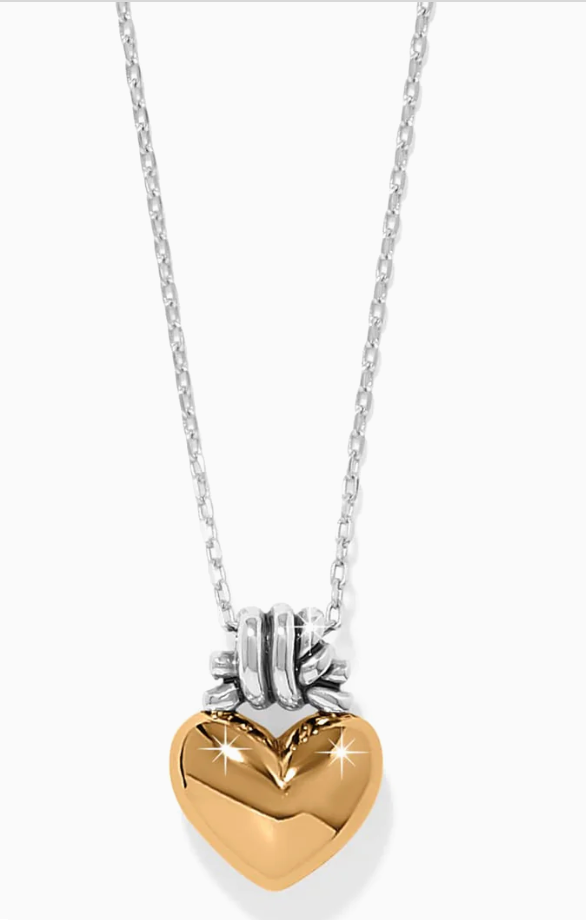 JM0206 INTERLOK LOVE KNOT HEART NECKLACE