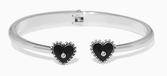 JF0432 PRETTY TOUGH ARMOUR HEART OPEN HINGED BANGLE