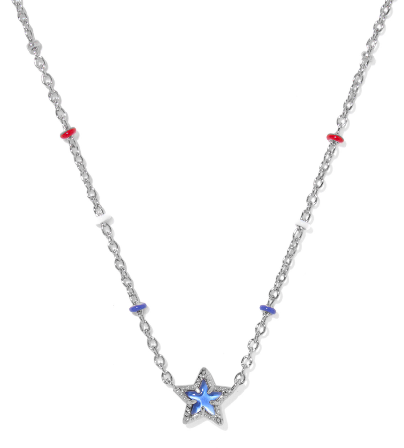 Mini Cassidy Cobalt Blue Silver Necklace