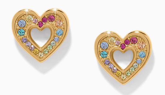JA0329 ENCHANTING GEM HEART POST EARRINGS