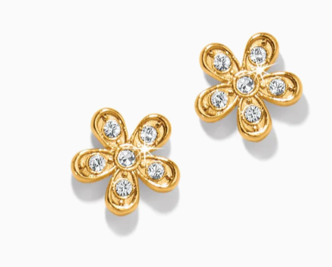 JA0028 ENCHANTING FLOWER GOLD POST EARRINGS