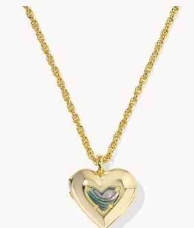 Ari Puffy Heart Locket Short Pendant Necklace Gold