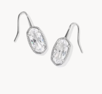 Lee Luxe Silver Drop Rhod Earrings