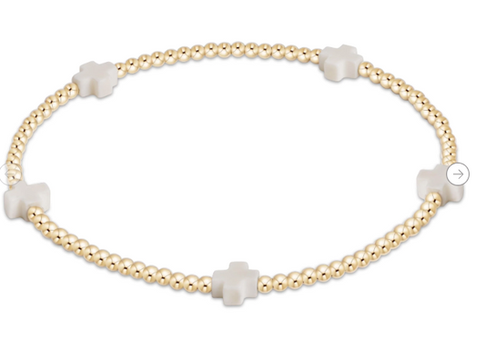 ENEWTON BSCSM2GOW SIGNATURE CROSS 2MM GOLD- OFF WHITE