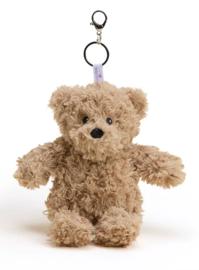 Brown Curly Bear Warmies Bag Charm