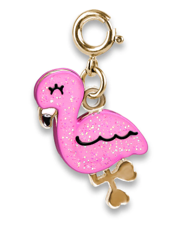 Gold Glitter Flamingo Charm It