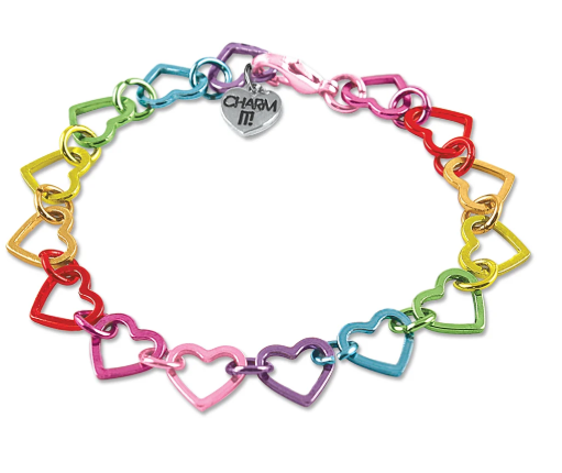 CHARM IT! Rainbow Heart Link Bracelet