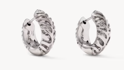 Tiger Striped Mikki Silver Huggie Earrings Kendra Scott