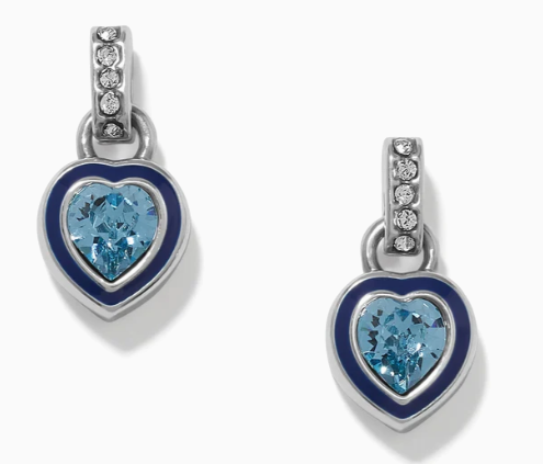 JA0377 Halo Gemma Petite Heart Aqua Post Drop Earrings