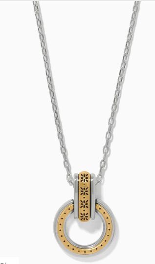 JM0290 Mosaic Two Tone Link Ring Necklace