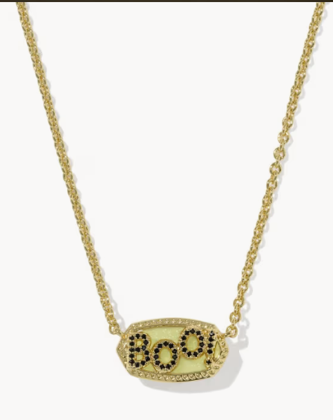 Elisa Boo Pendant Necklace Gold White Glow in the Dark Kendra Scott
