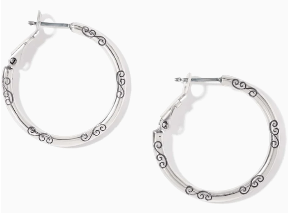 Small Silver Hoop Charm Earrings J19520