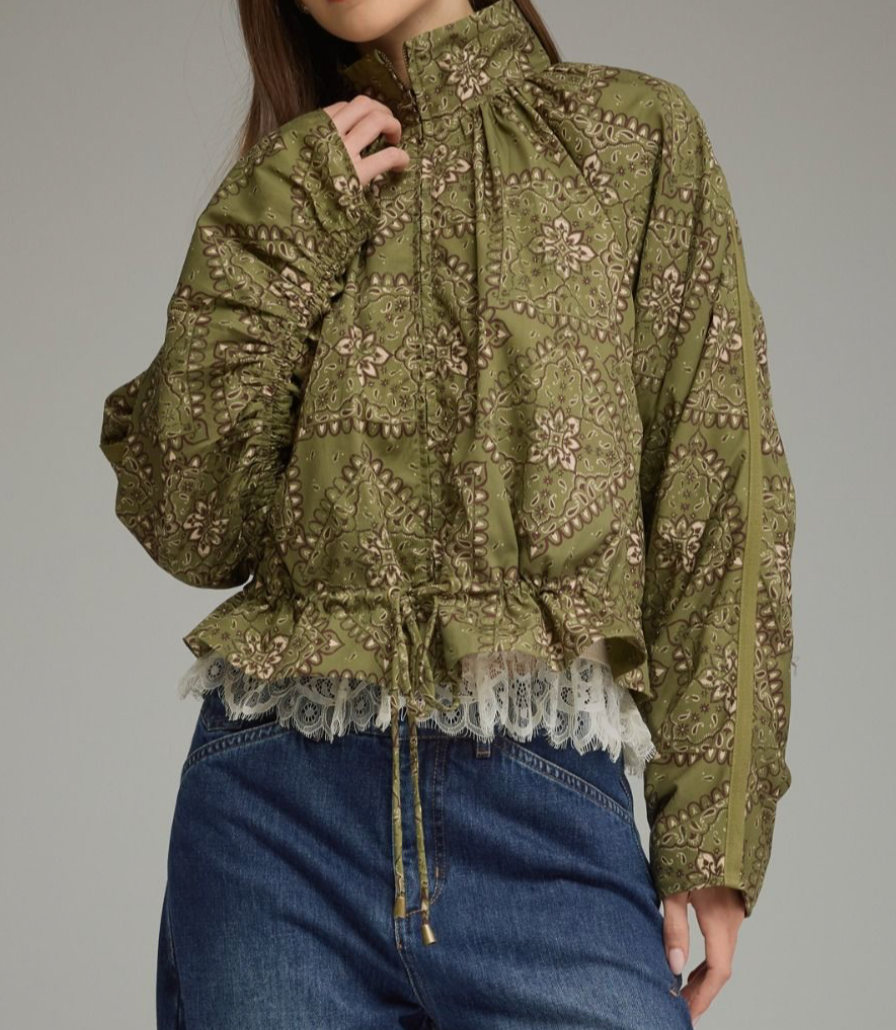 Olive Garden Lace Trim Blouse