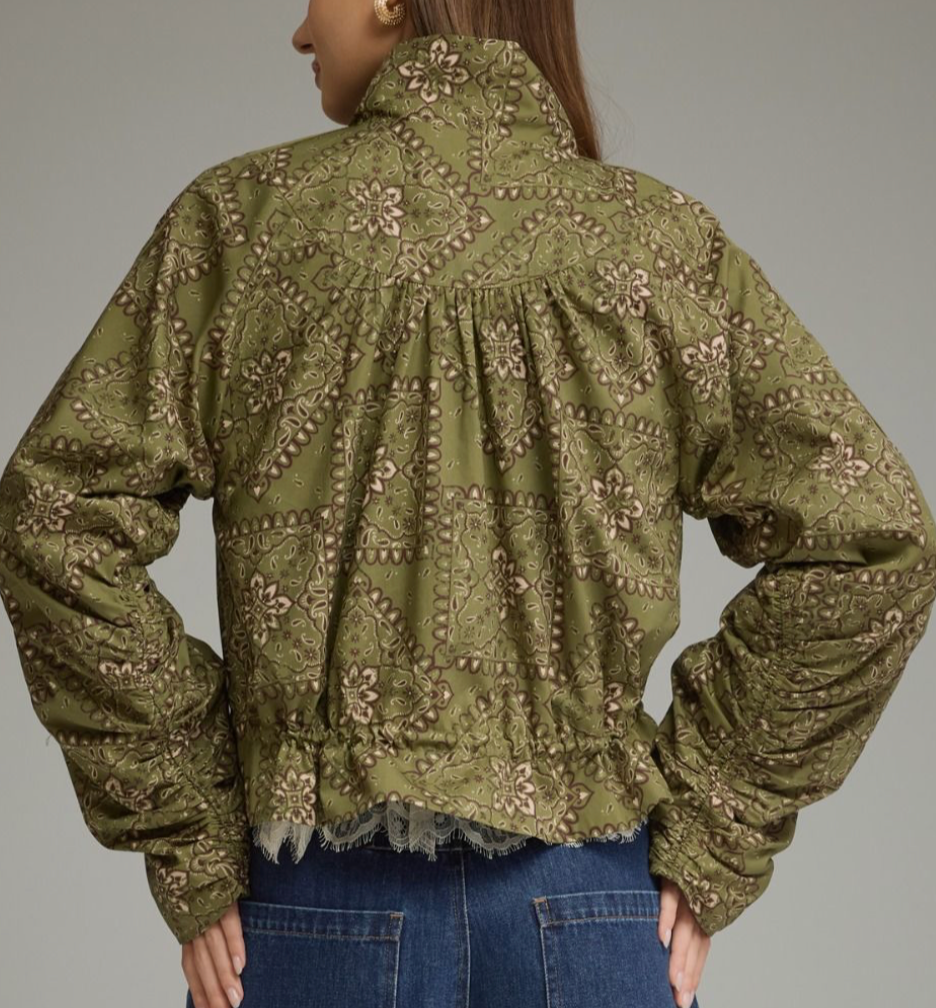 Olive Garden Lace Trim Blouse