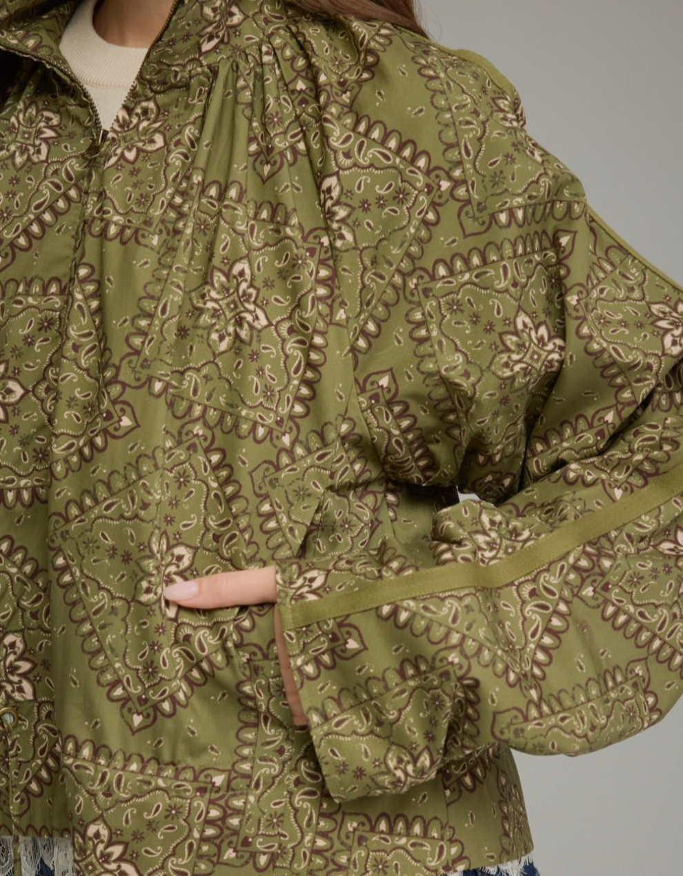 Olive Garden Lace Trim Blouse