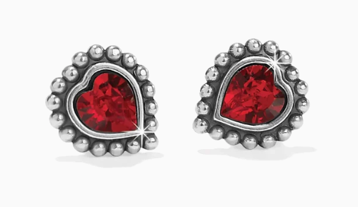 J22402 Shimmer Heart Mini Post Earrings