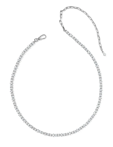 Fate Tennis Necklace Rhodium White CZ