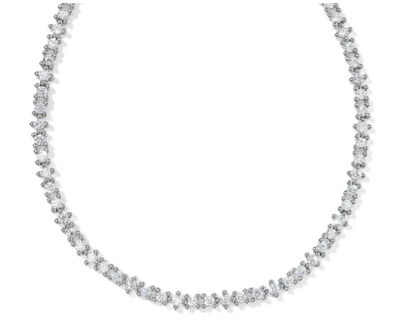 Fate Tennis Necklace Rhodium White CZ