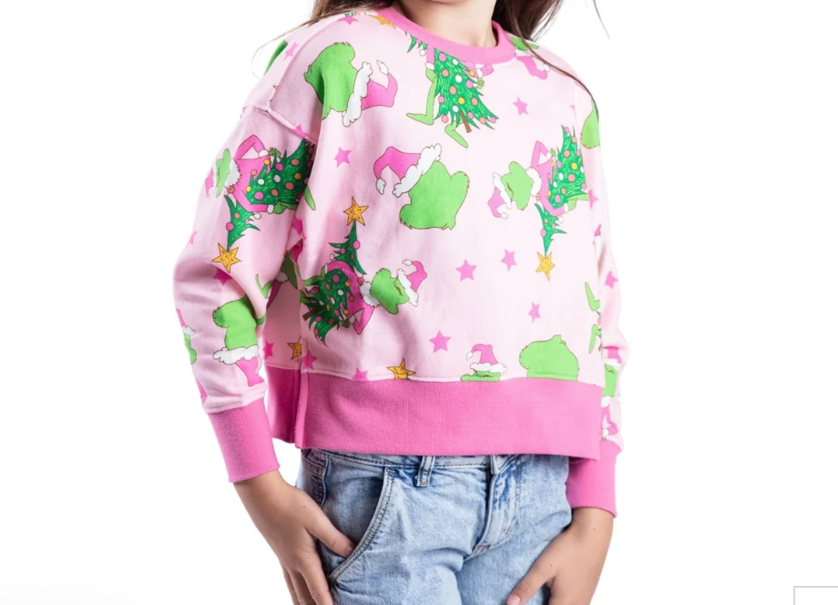 C-26 Merry Mischief Grinch Pink Sweatshirt
