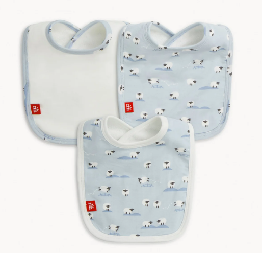 Baa Baa Baby Blue Modal Bib 3-Pack
