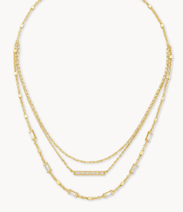 Kendra Scott Addison Multi Strand Necklace Gold Metal