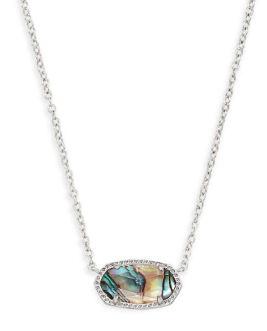 Kendra Scott Elisa Necklace Rhodium Abalone Shell