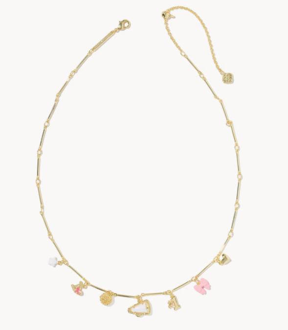 Kendra Scott Cheer Charm Necklace Gold Pink White Mix