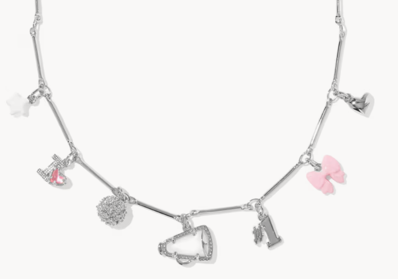 Kendra Scott Cheer Charm Necklace Rhodium Pink White Mix