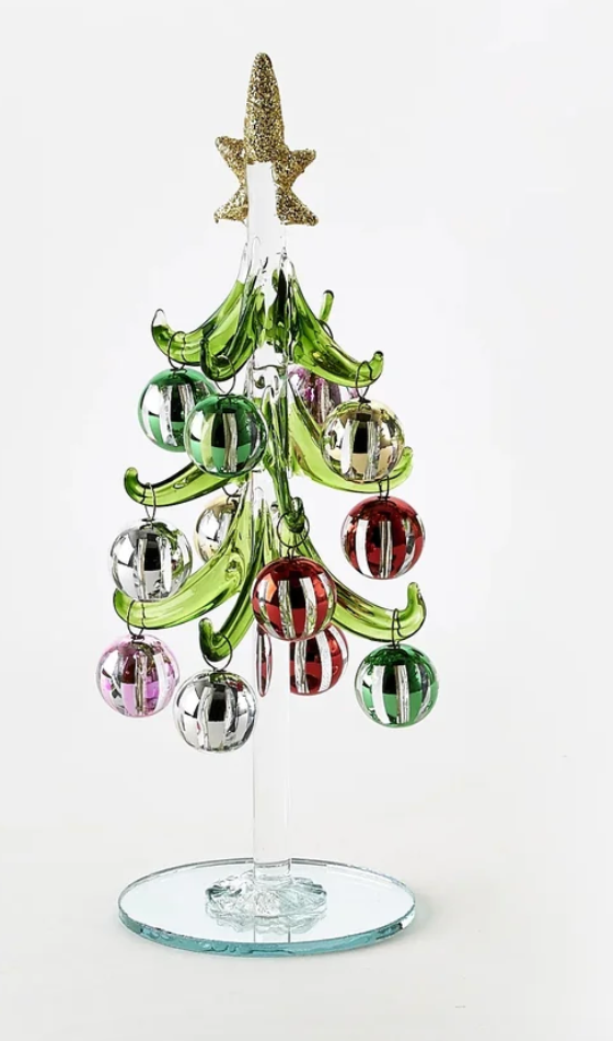 C-26 Dangle Multi Colored Ball Tree 8"
