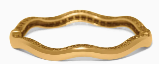 JF0490 Inner Circle Gold Slim Hinged Bangle