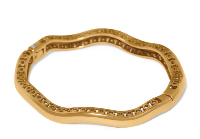 JF0490 Inner Circle Gold Slim Hinged Bangle