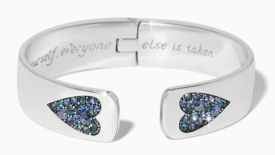 JF0438 Love Messages Be Your blue Hinged Bangle
