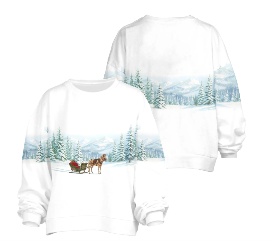 Holiday Mountain Snow White Janise Fleece
