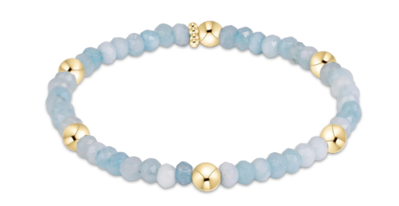 BGEMPRES4AQ Presence Gemstone 4mm Bracelet- Aquamarine