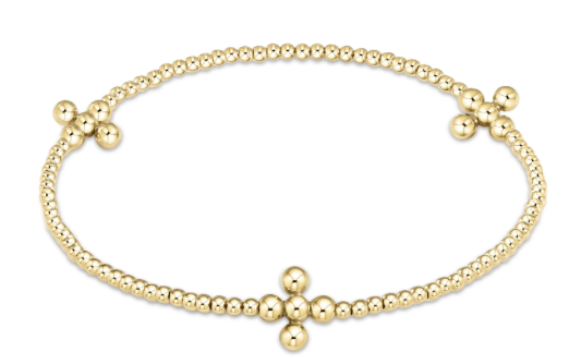 signature cross gold pattern 2mm classic bead 3mmm