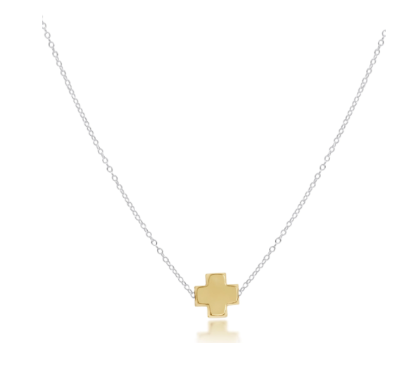 N16MXMSCGL 16' Necklace Mixed Metal- Signature Cross Gold