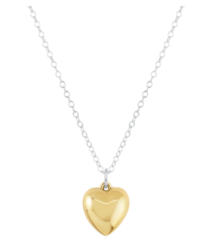 N16MXMLOVEPLUSG 16' Necklace Mixed Metal- Love Plush Gold Charm
