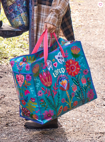 Jumbo Zippered Tote Bag - Loved