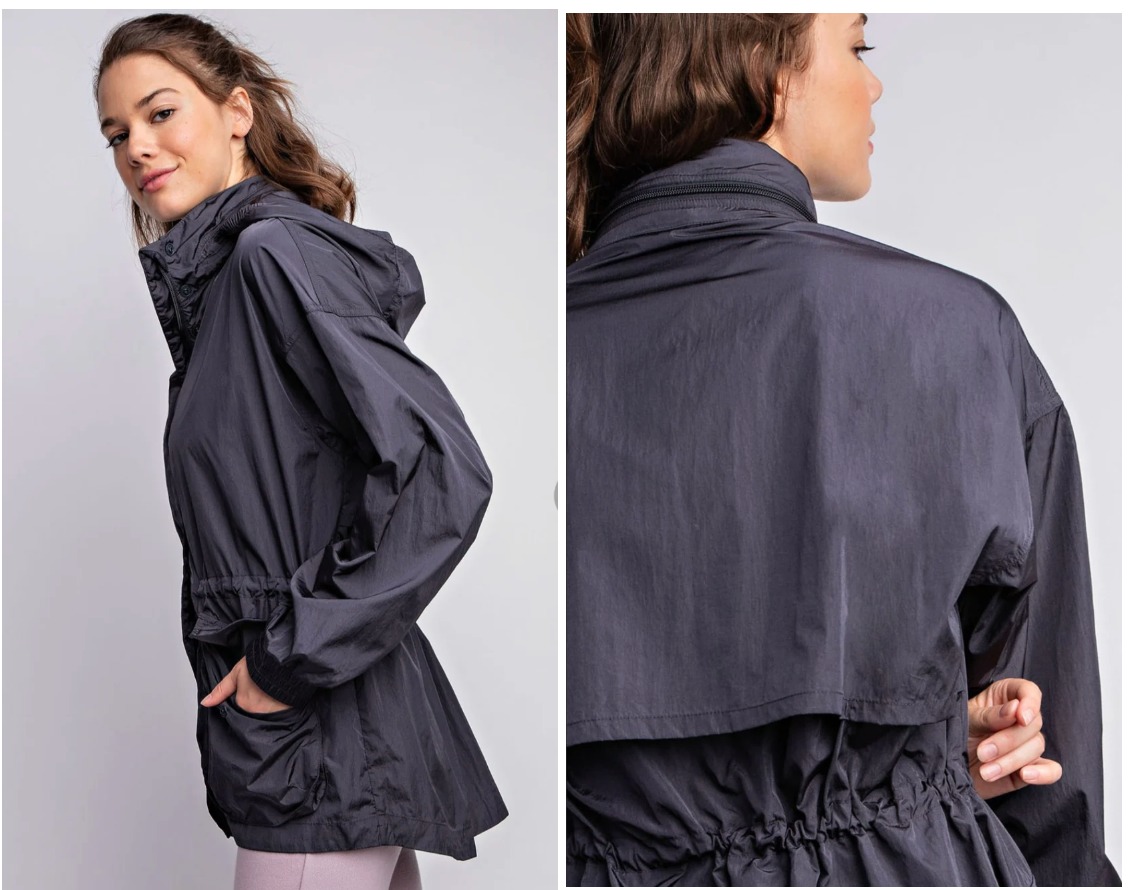 Parachute Long Sleeve Jacket  ( Charcoal )