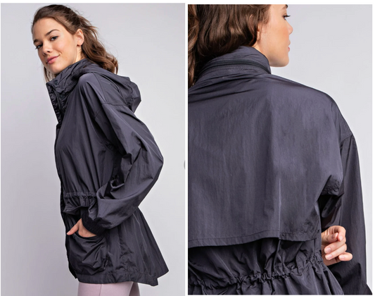 Parachute Long Sleeve Jacket  ( Charcoal )
