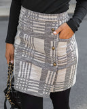 Grace and Lace Stretch Plaid Tweed Skirt