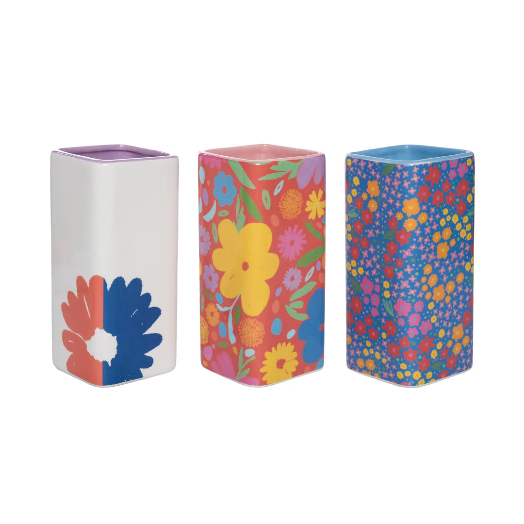 Floral Square Vase