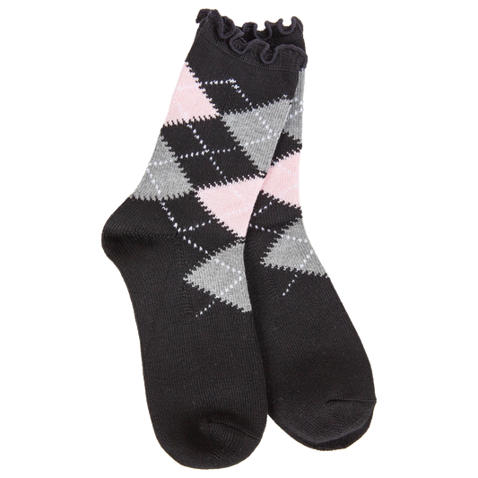 Weekend Argyle Ruffle Mini Crew