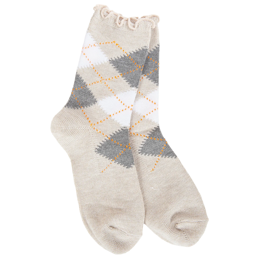 Weekend Argyle Ruffle Mini Crew